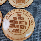 Four Rules of Firearm Safety - Birch Wood Double-Sided Engraved Coasters