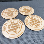 Four Rules of Firearm Safety - Birch Wood Double-Sided Engraved Coasters