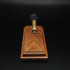 Top-down view of 30 Carbine exploded cartridge showing full component alignment