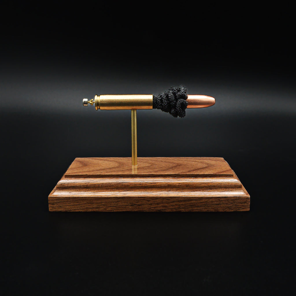 Side profile of 30 Carbine FMJ cartridge anatomy model with separated components