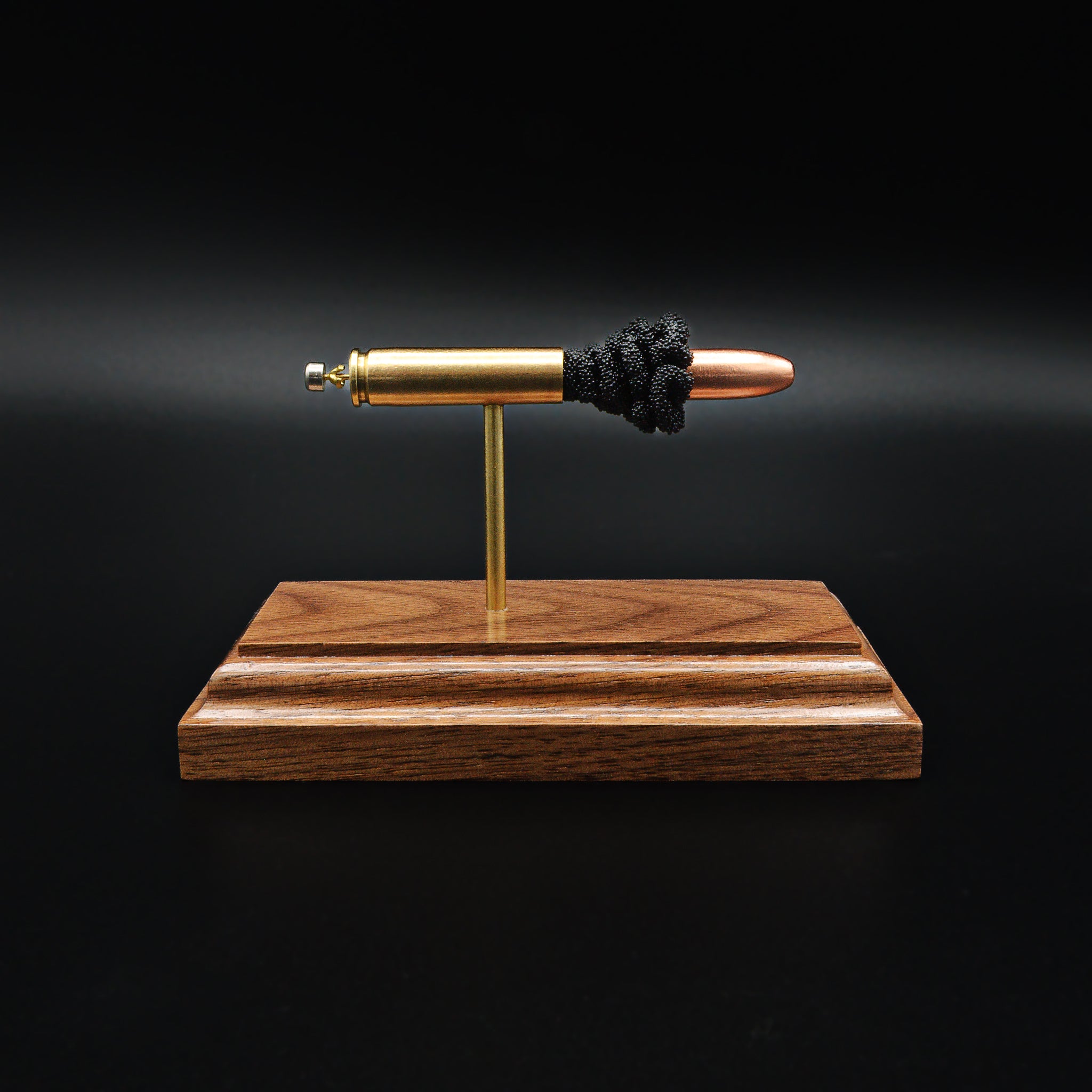 Side profile of 30 Carbine FMJ cartridge anatomy model with separated components