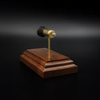 9mm Luger Hornady Critical Defense 115 grain FTX cartridge anatomy model mounted on walnut base