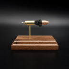 Educational 9mm Luger Hornady Critical Defense 115gr FTX cartridge anatomy display with realistic component layout
