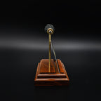 Unique office display made from real cartridge components with integrated business card slot, clean and minimal design
