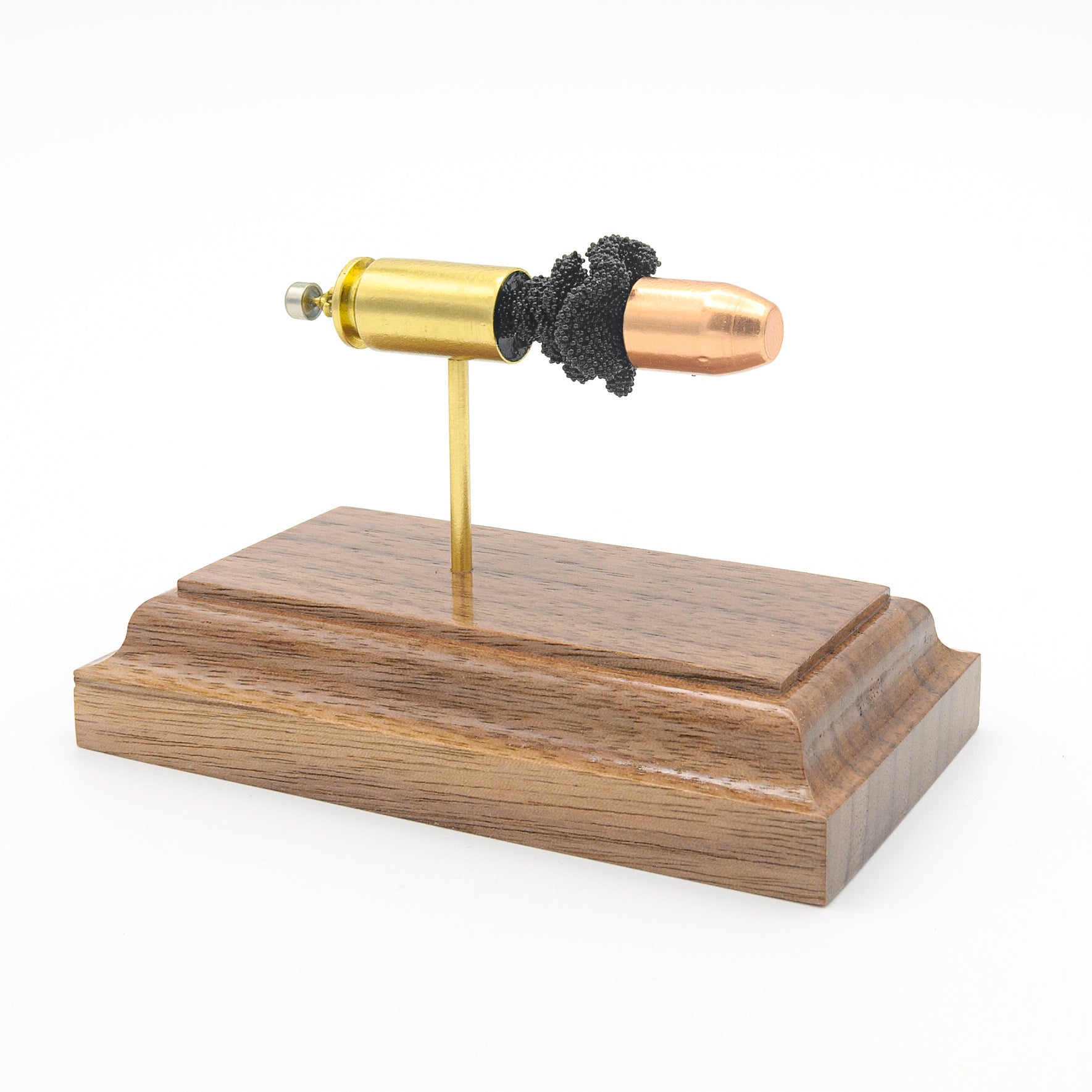 Handmade 40 S&W expanded ammunition display for shooters