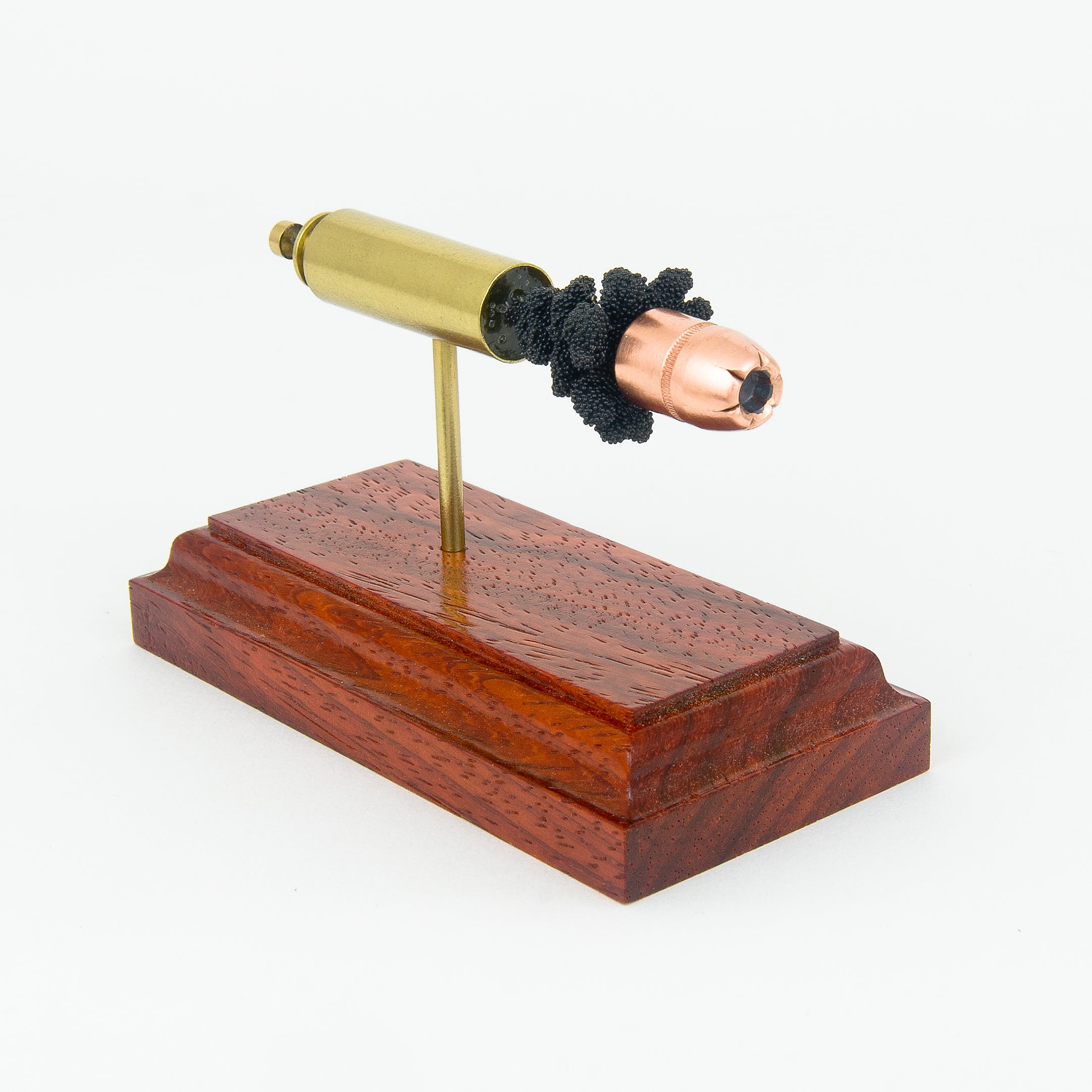 Handmade 50 Beowulf 350gr Hornady XTP cartridge display using real inert components