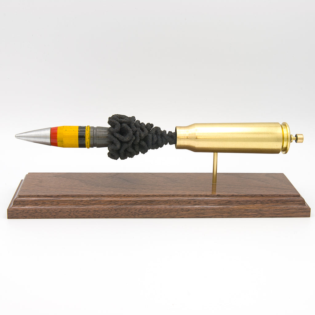 Handmade 20mm Vulcan cartridge display for technical reference