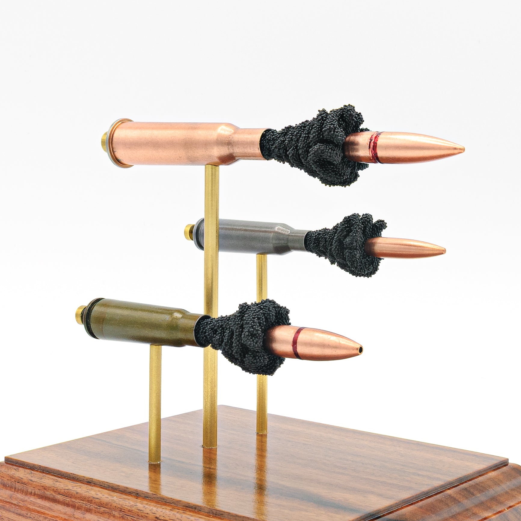 Triple-Caliber Soviet Rifle Display - 7.62x54R / 7.62x39mm / 5.45x39mm - Exploded Cartridge Anatomy Model