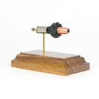 Handmade 9mm Speer Gold Dot cartridge display aligned on solid wood base