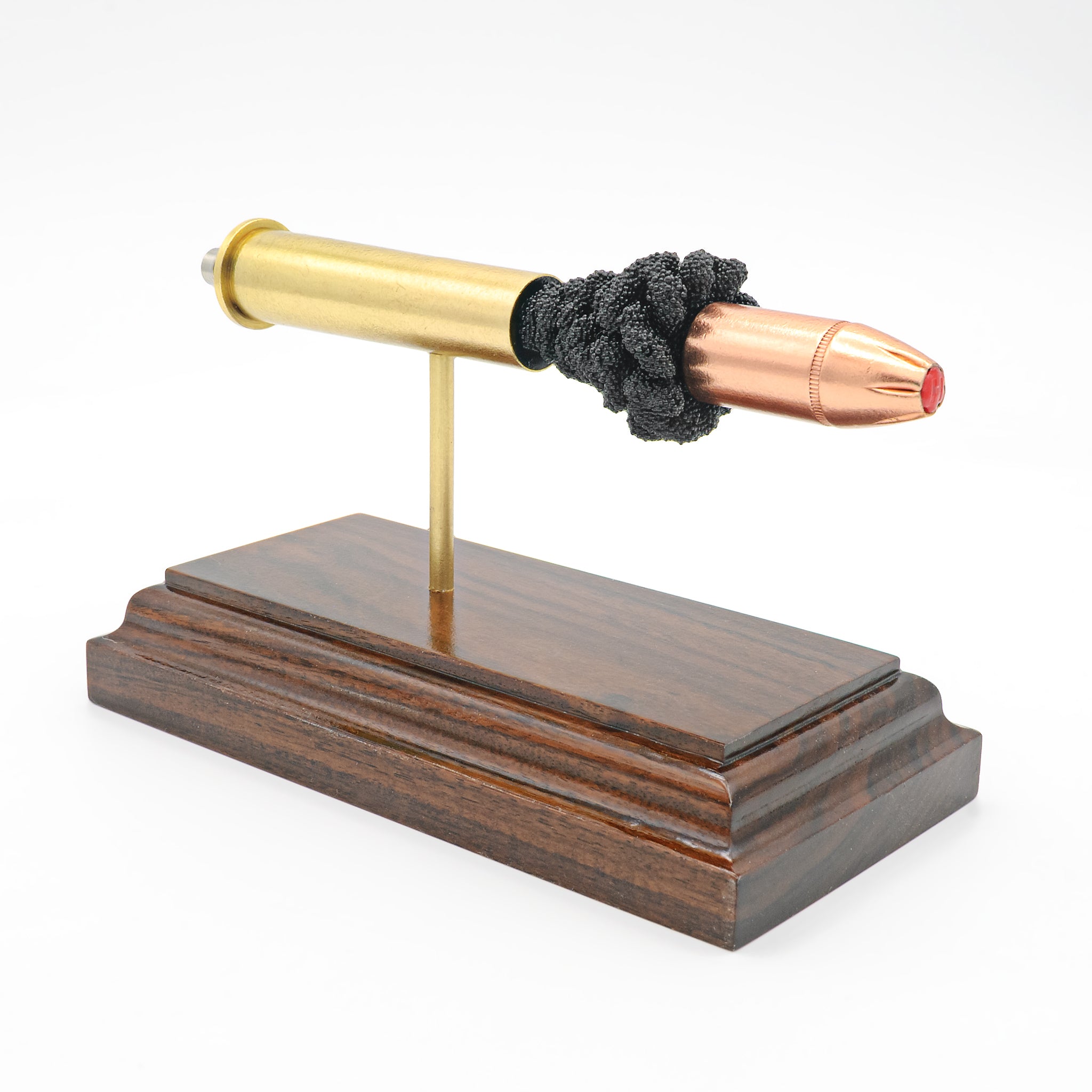 Sectioned 45-70 Government Sub-X cartridge showing primer case powder and 410gr bullet aligned horizontally
