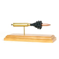 Expanded 300 Win Mag Sierra MatchKing 200gr HPBT cartridge display on hardwood base