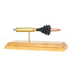 Expanded 300 Win Mag Sierra MatchKing 200gr HPBT cartridge display on hardwood base