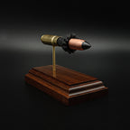 Sectioned 458 SOCOM cartridge showing primer case powder and Flat Base Raptor bullet aligned horizontally
