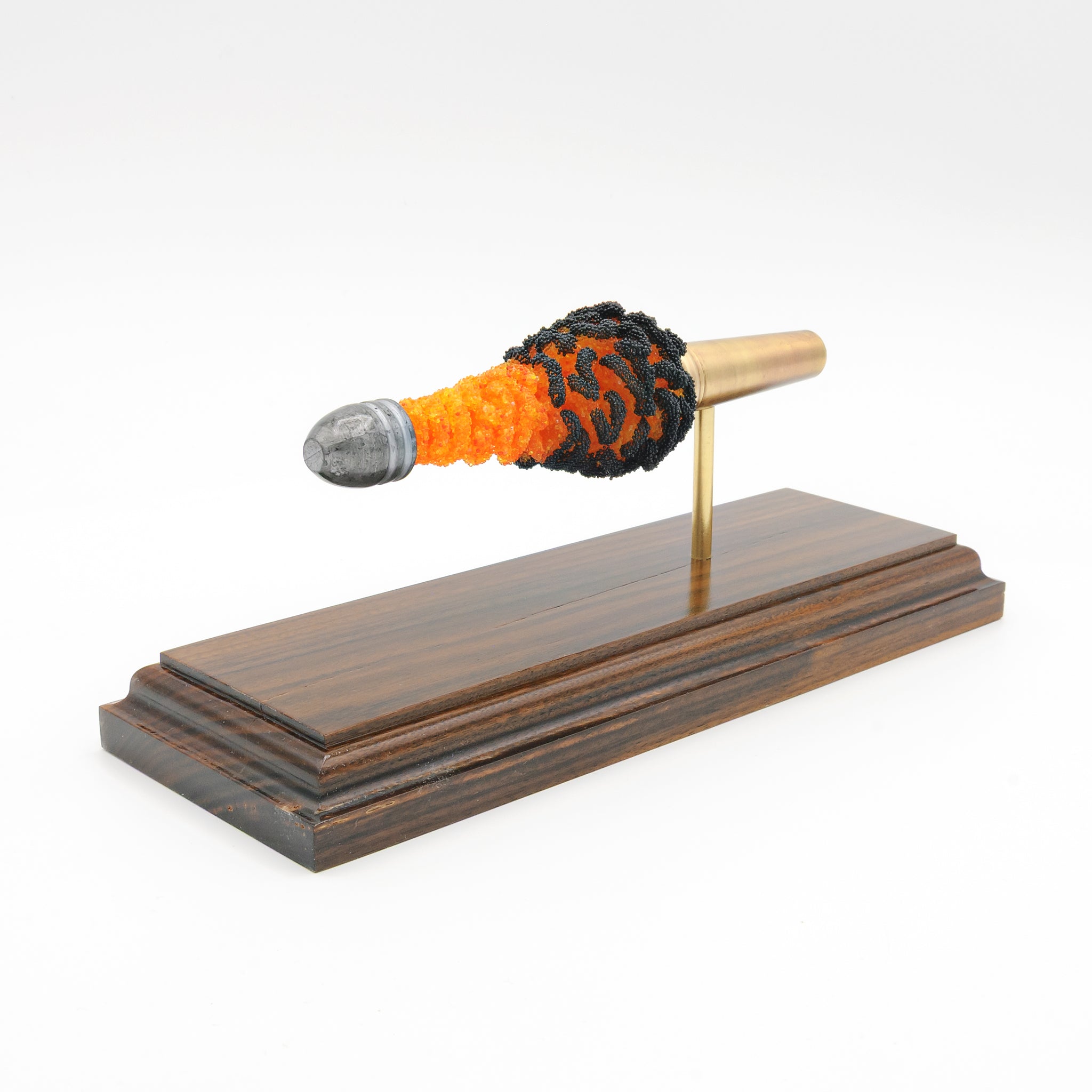 READY TO SHIP - Rare .54 Burnside FirePowder Expanded Cartridge Display - Civil War Burnside Carbine Cartridge on Bolivian Rosewood Base