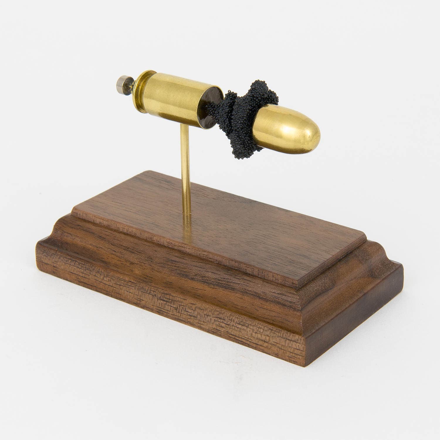 45 Auto 230gr FMJ Remington expanded cartridge display model on walnut base