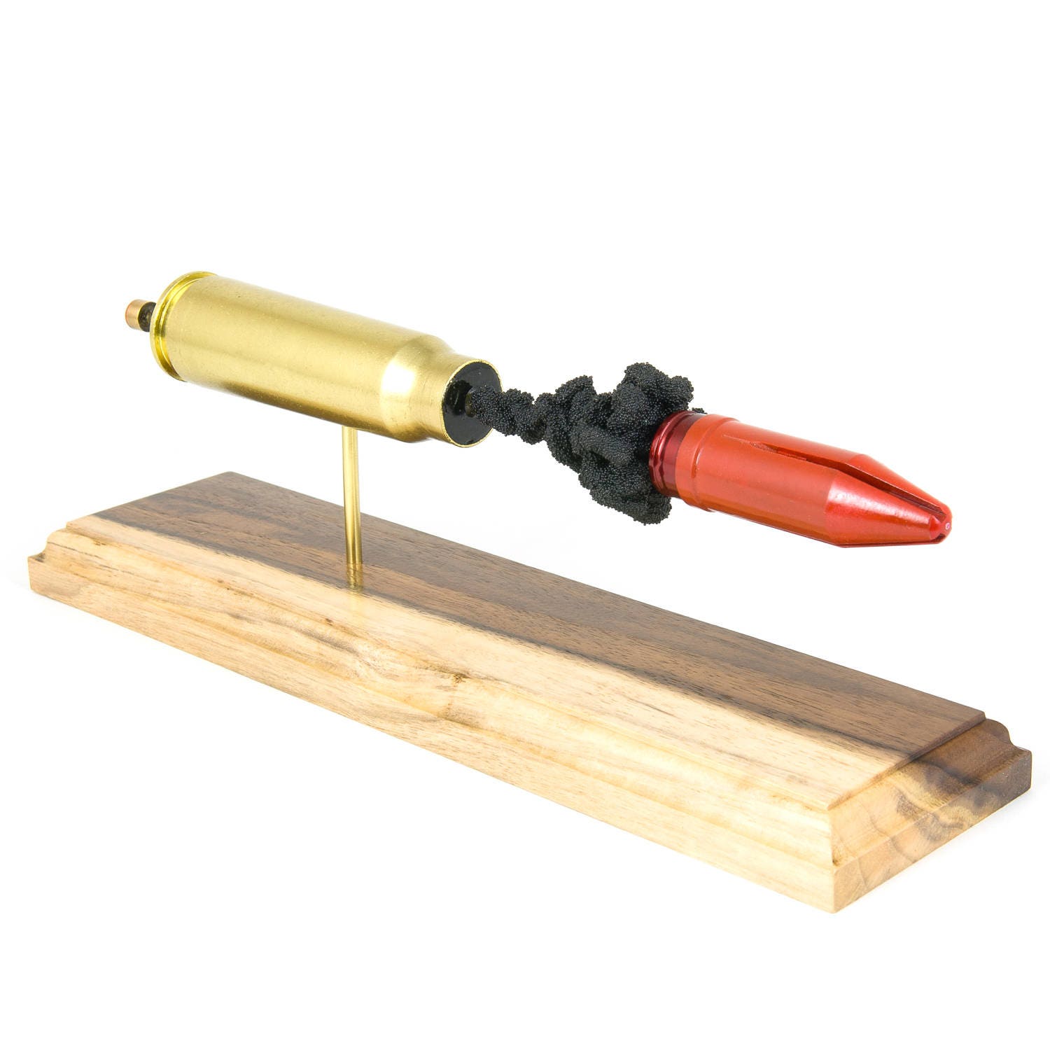 Expanded 20mm Vulcan MK244 cartridge display on special walnut base