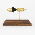 45 Auto 230gr FMJ cutaway cartridge display mounted on solid hardwood base