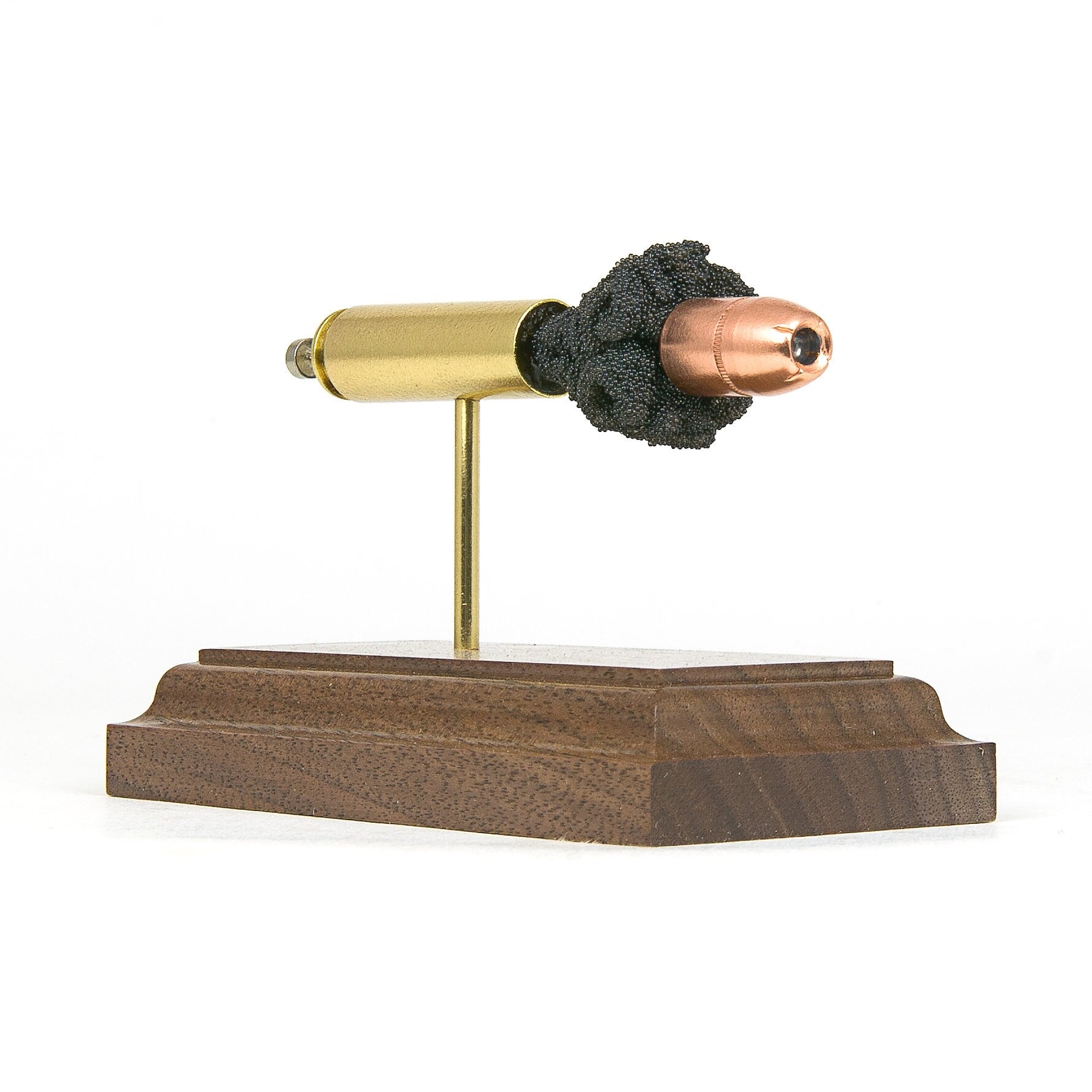 450 Bushmaster Hornady 300gr XTP Mag expanded cartridge display model on walnut base