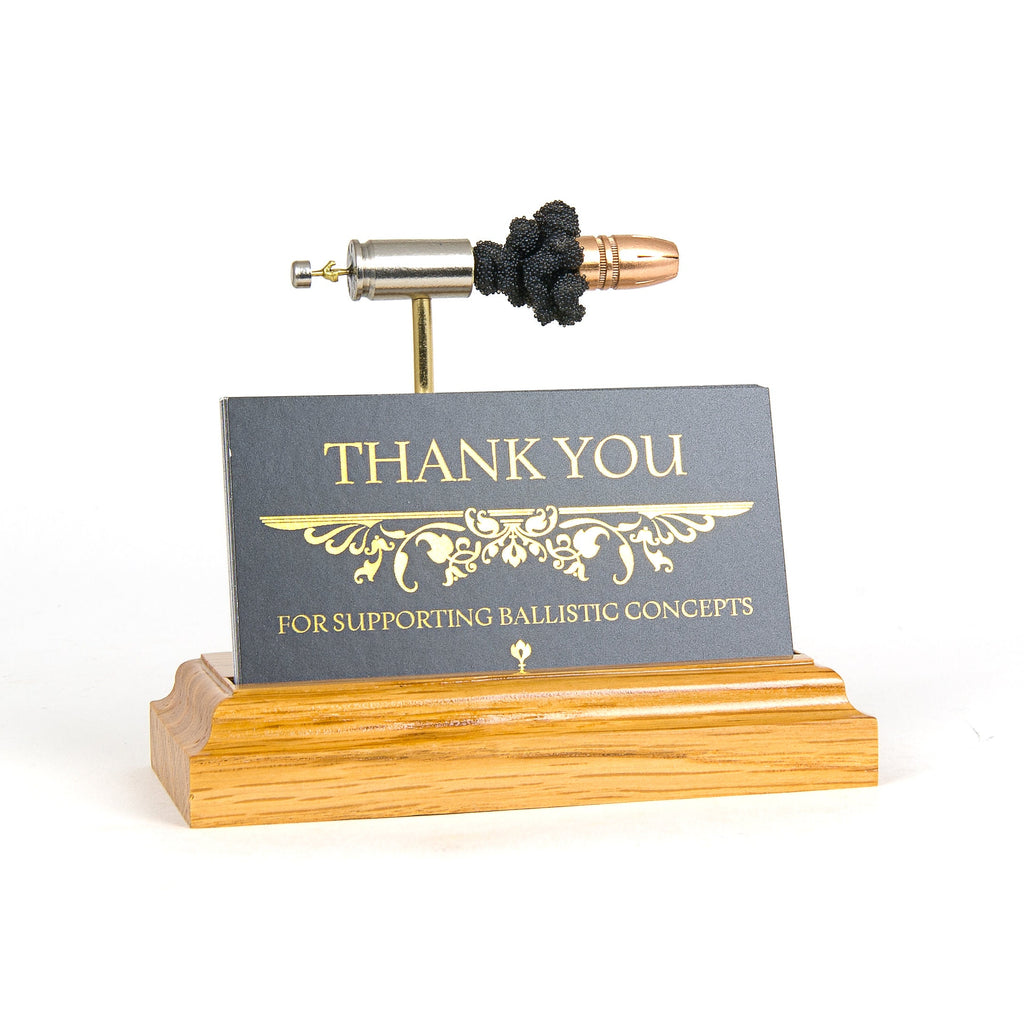Gun shop business card holder ammo model for trade shows