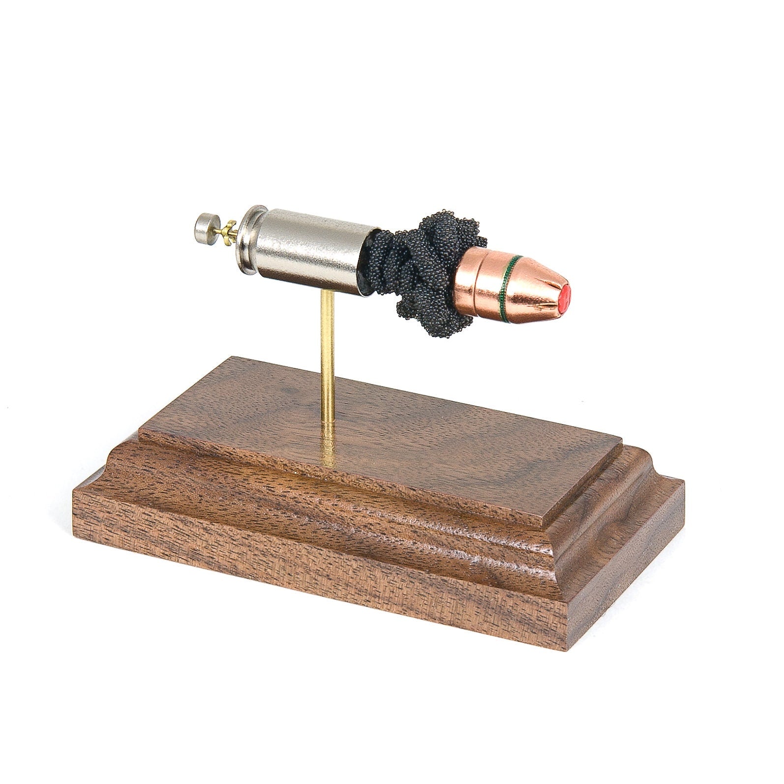 inert 45 auto +p cartridge anatomy model on hardwood base