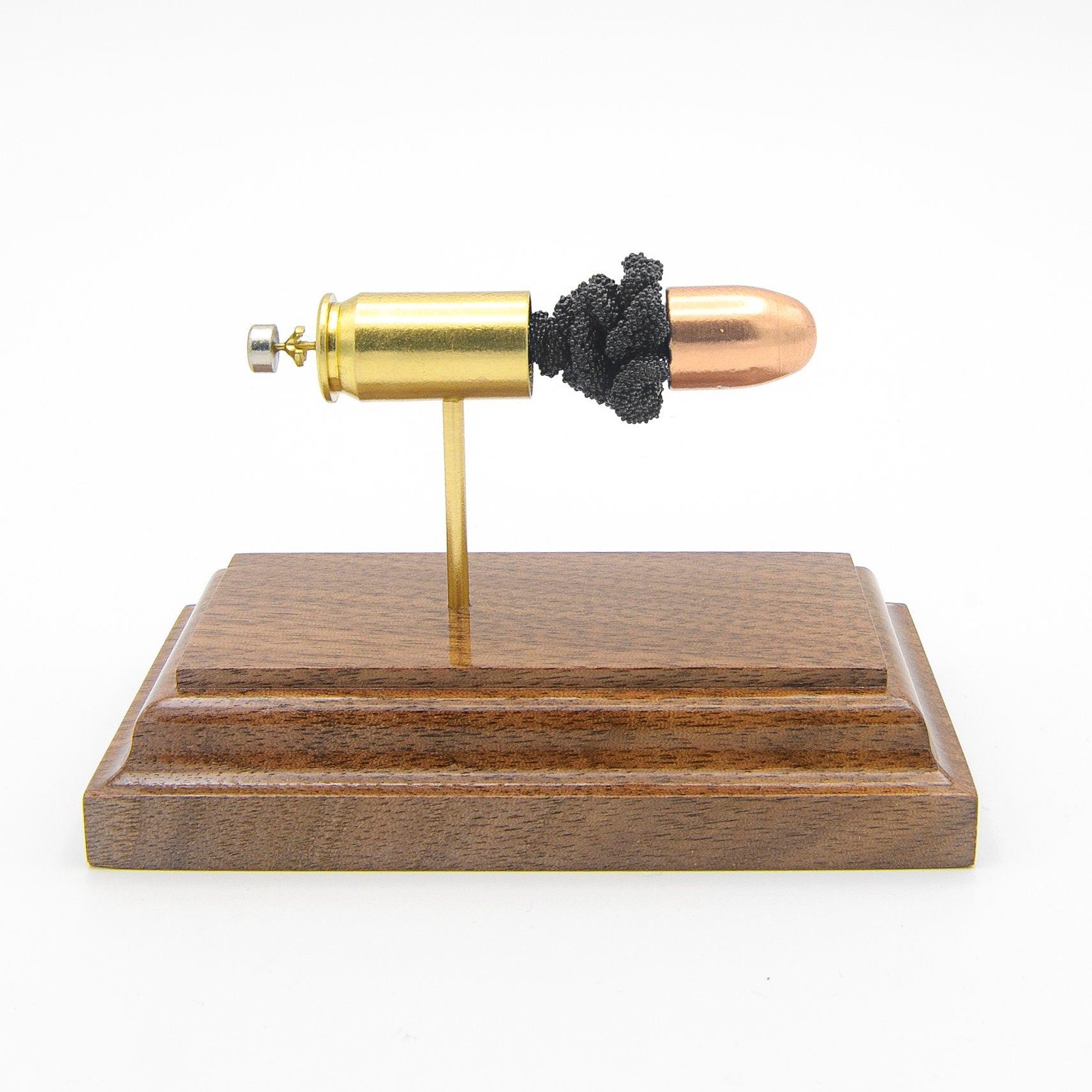 Exploded view of .45 Auto full metal jacket cartridge anatomy