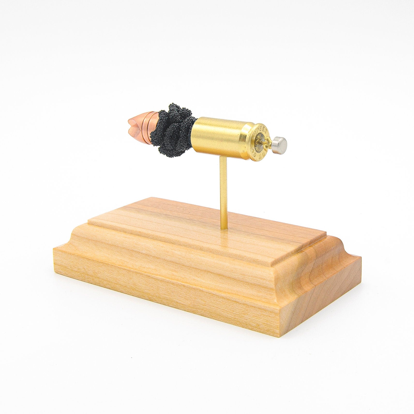 Handmade 45 Auto Lehigh Defense cartridge display using real inert components