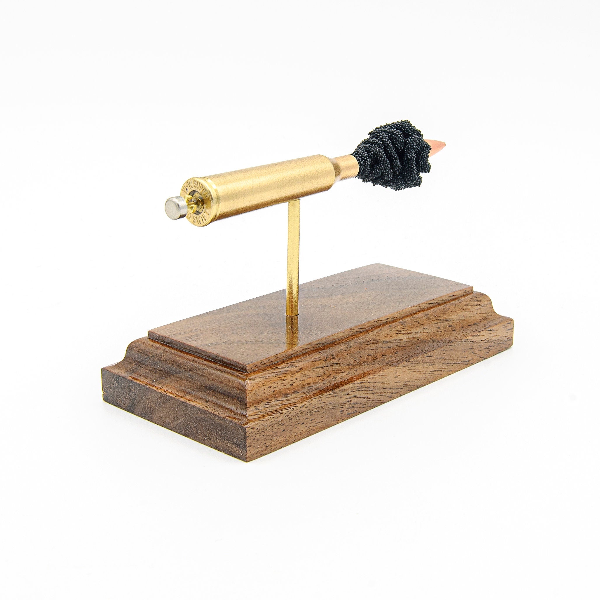 Exploded view of 220 Swift cartridge anatomy with interchangeable projectile