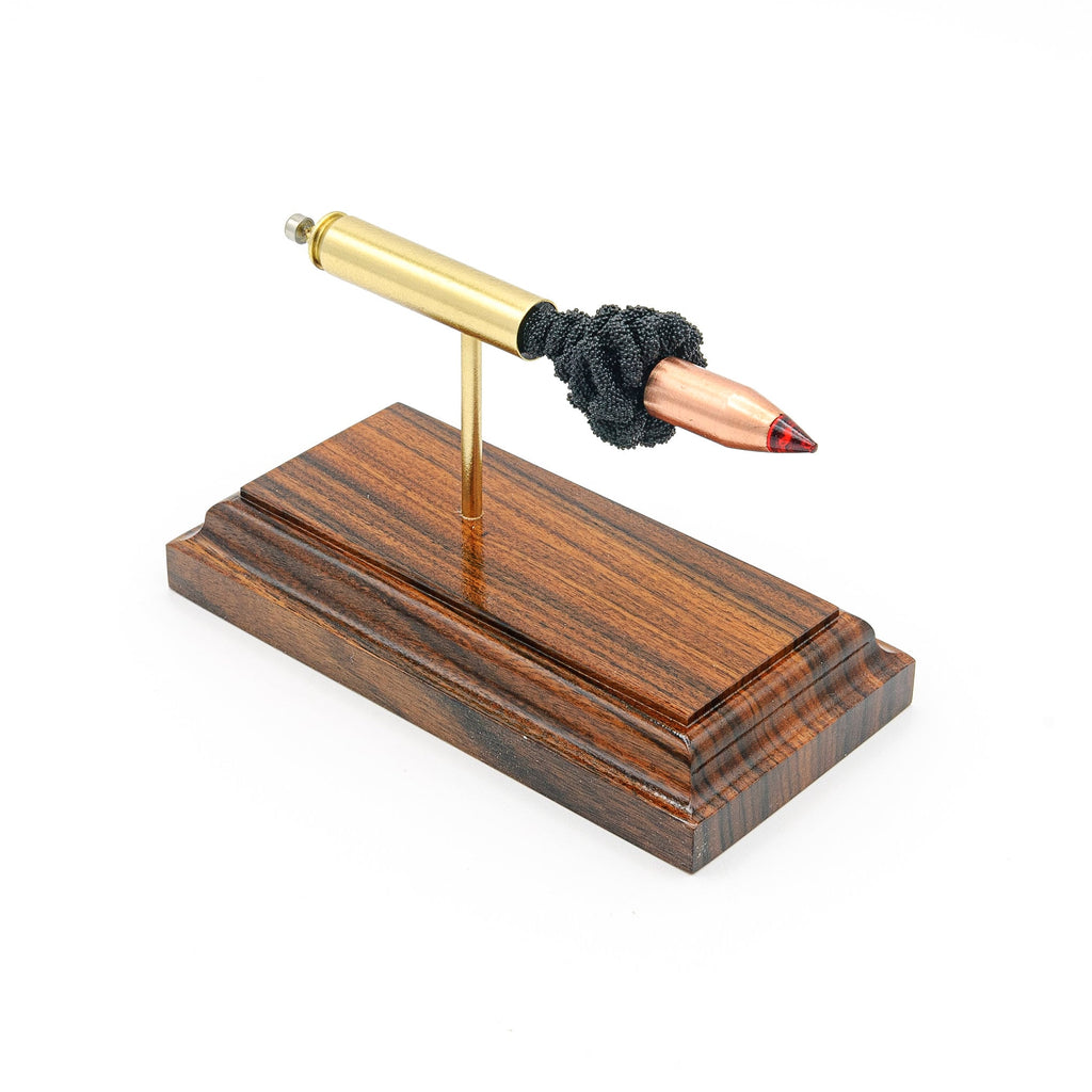 Expanded 350 Legend Winchester Copper Impact cartridge display on hardwood base