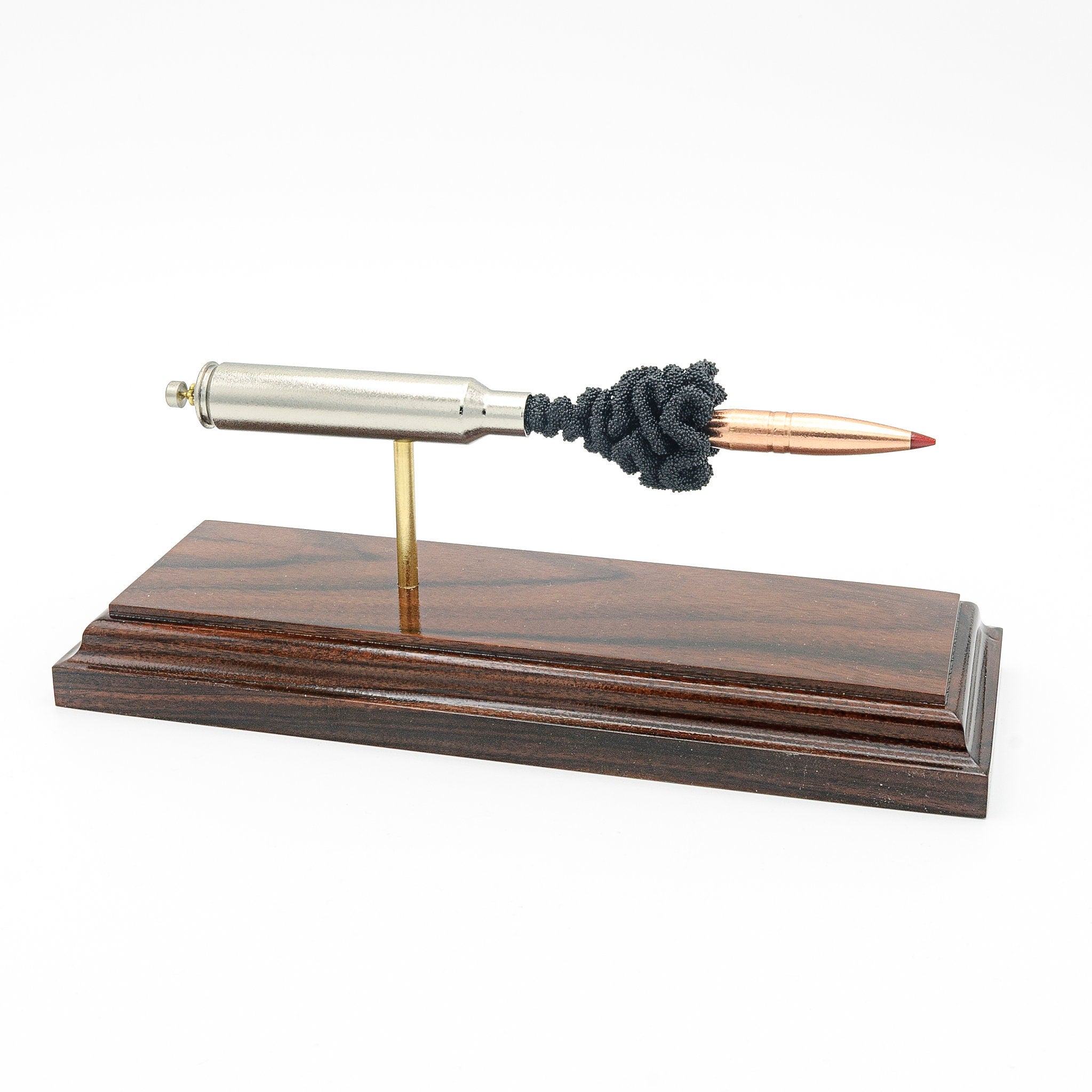 Expanded 300 PRC Hornady 190gr CX Outfitter cartridge display on hardwood base