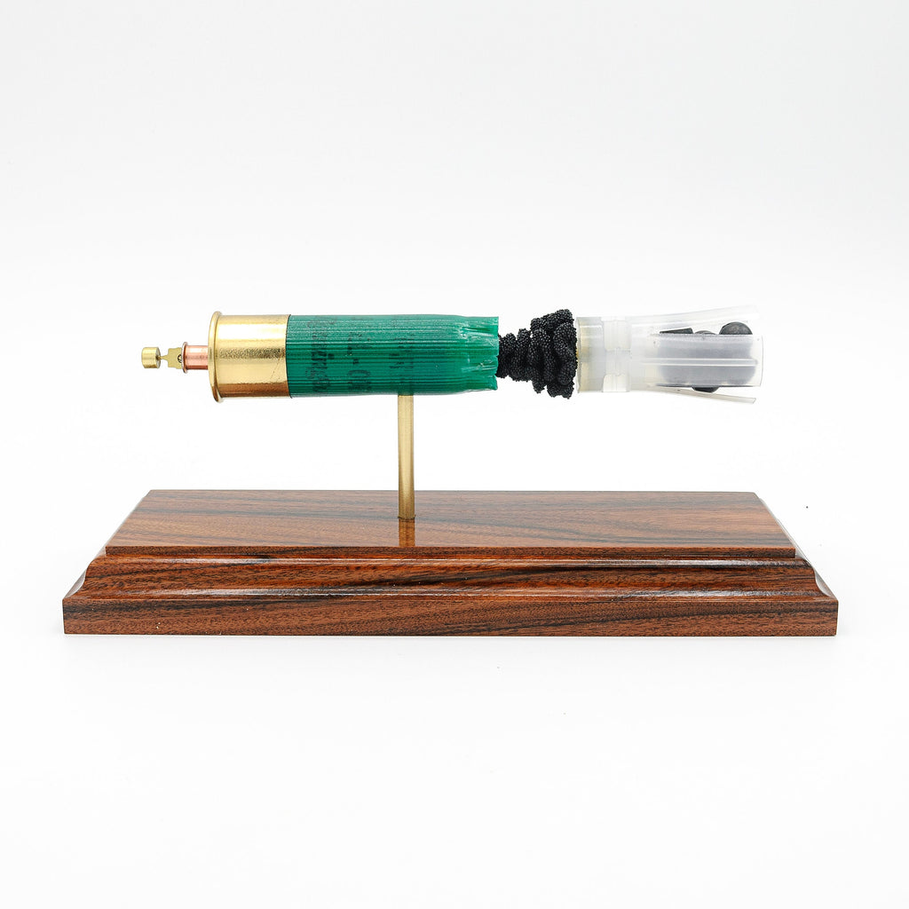 Exploded view of 12GA Remington 2-3/4 inch 00 buck shotshell