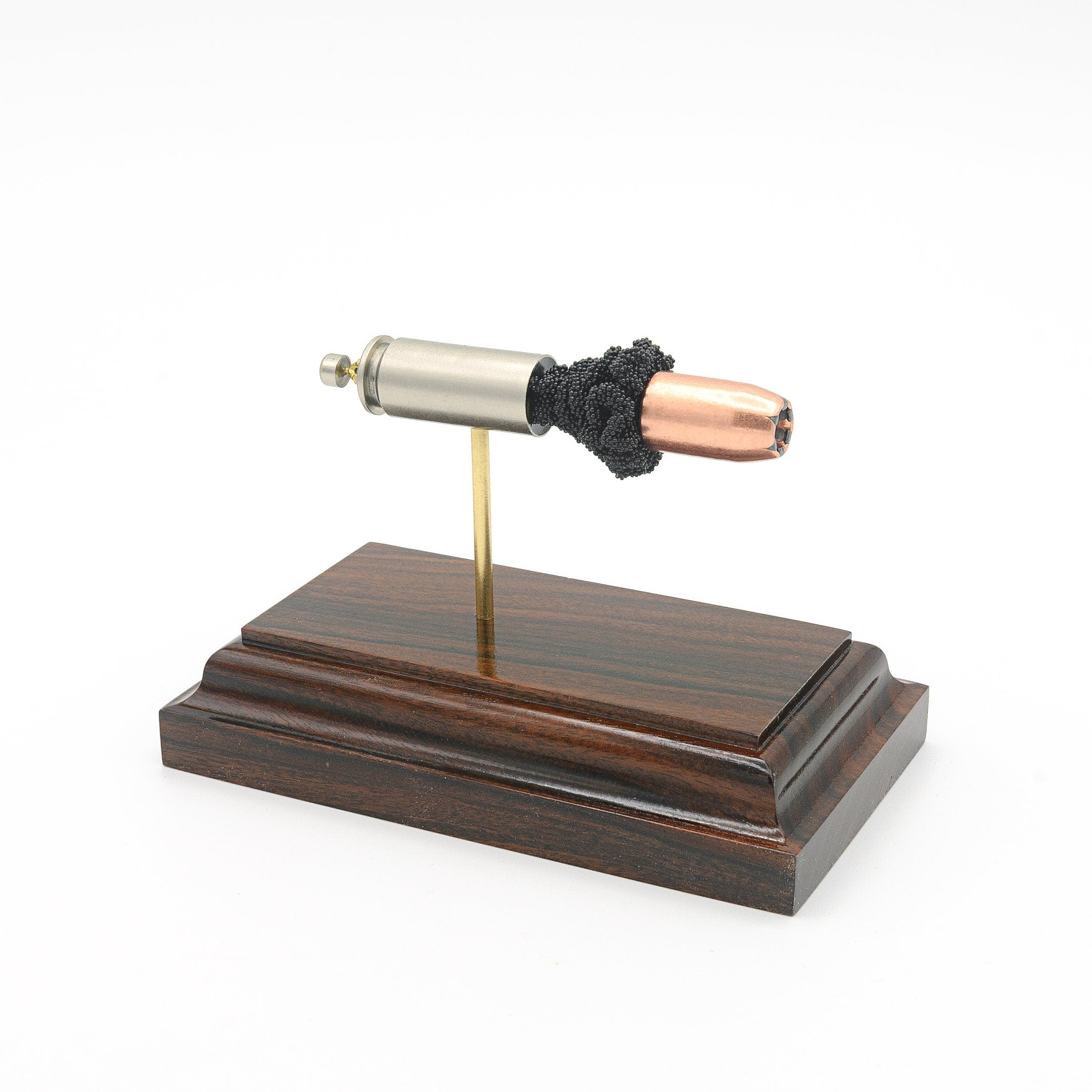 Handmade 10mm Auto cartridge display with Gold Dot bullet