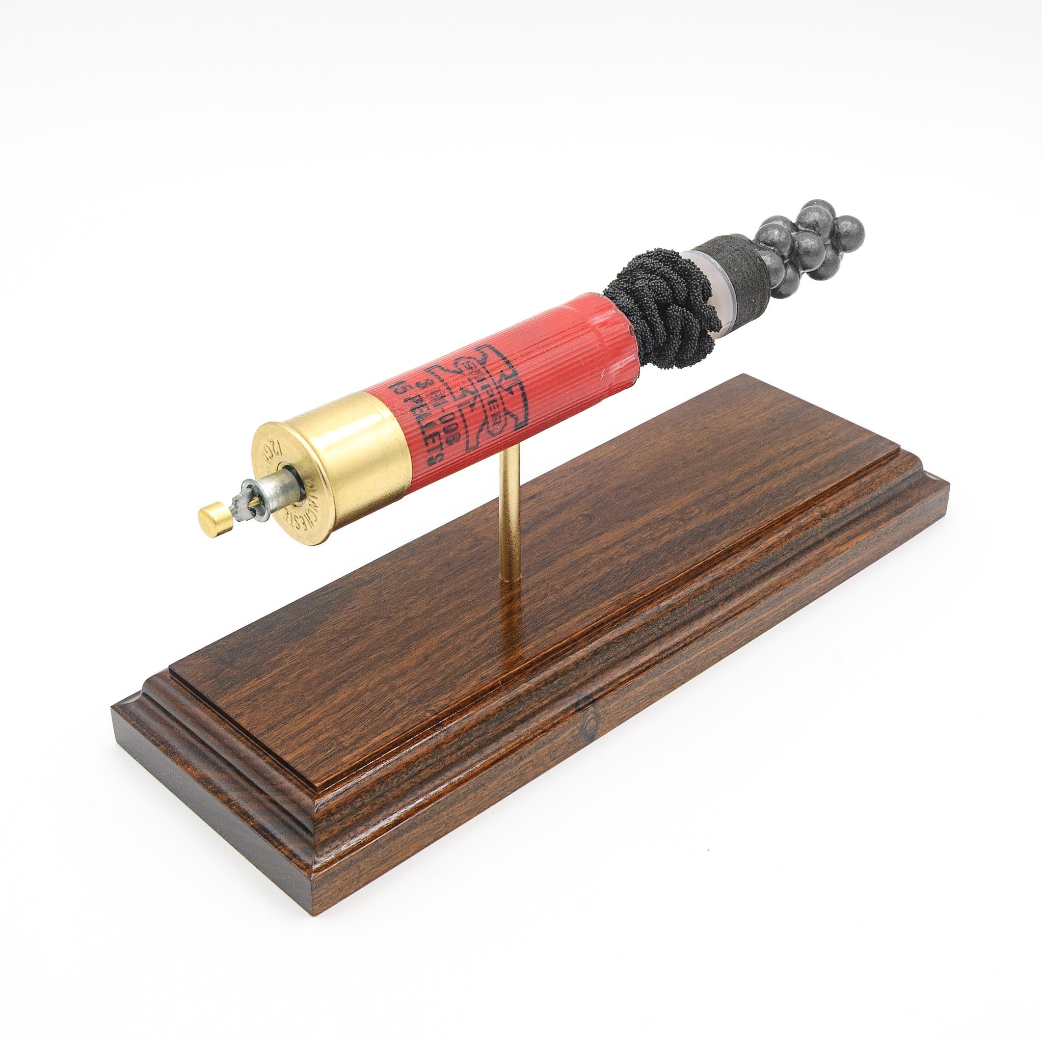 Handmade 12GA magnum buckshot shotshell display for reference and education