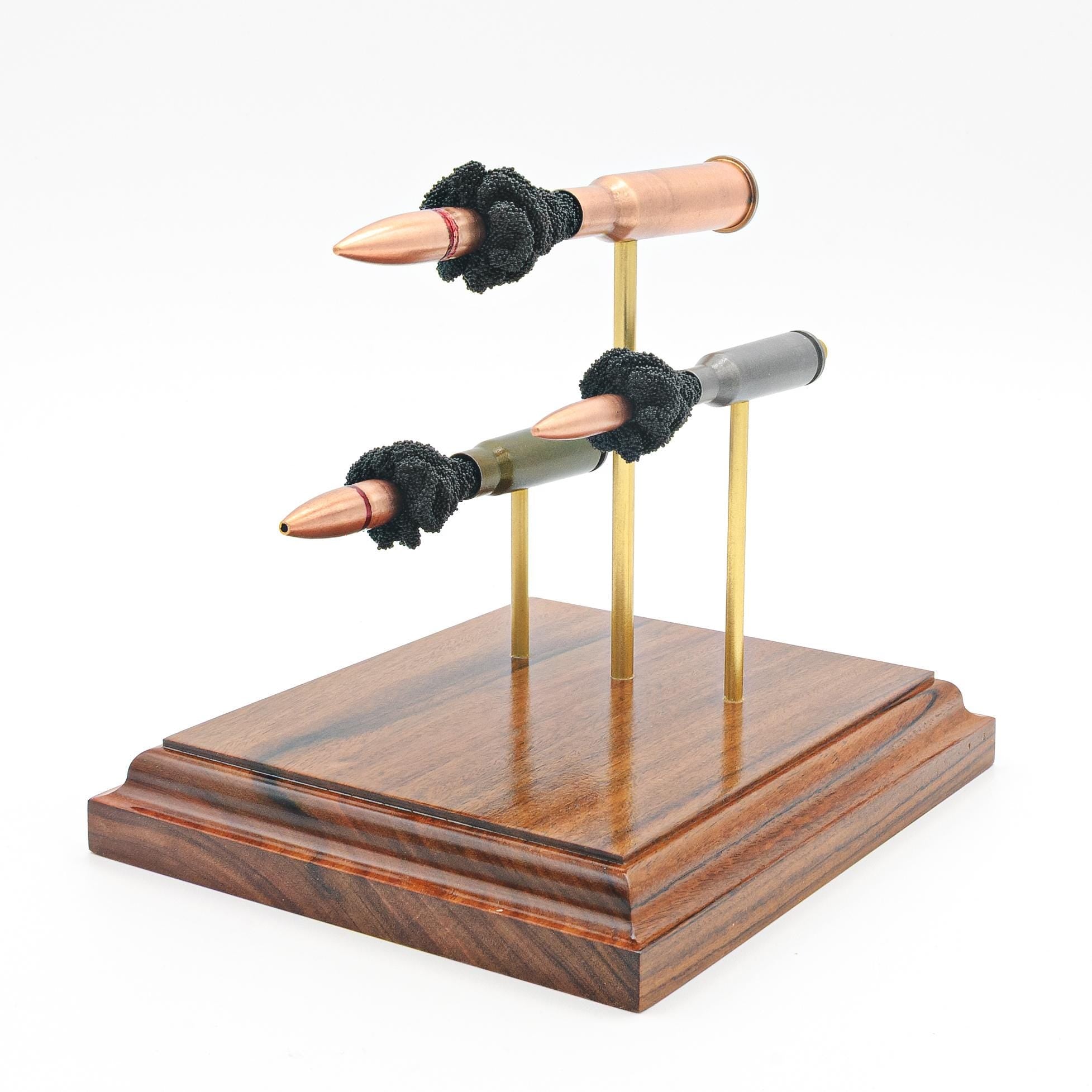 Triple-Caliber Soviet Rifle Display - 7.62x54R / 7.62x39mm / 5.45x39mm - Exploded Cartridge Anatomy Model