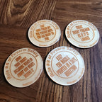 Four Rules of Firearm Safety - Birch Wood Double-Sided Engraved Coasters