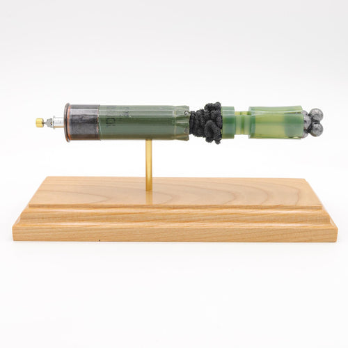 Exploded view of 12GA Winchester 2-3/4 inch 00 buck shotshell